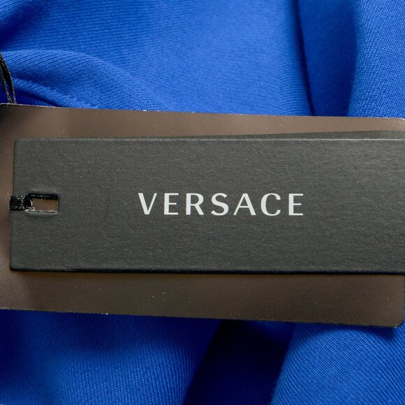 Versace Men's College Fit Royal Blue Logo Print Crewneck Sweatshirt US XL IT 54 - Picture 5 of 6